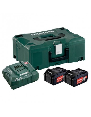 SET Baterias METABO Carregador + 2 Baterias 4Ah + Mala Metaloc II