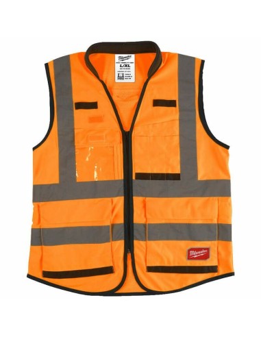Colete segurança alta visibilidade Milwaukee Premium (laranja) L/XL