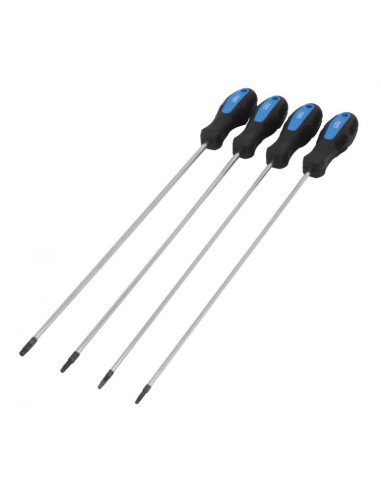 Conjunto 4 chaves (ponta magnética) Torx extra-longas (T15, T20, T25 e T30 x 450mm)