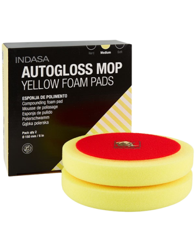 Esponja de Polir INDASA Autogloss Mop Amarela 80mm