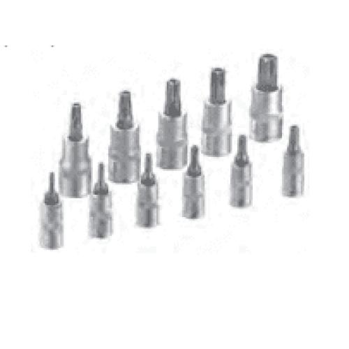 Jogo 11 Chaves Caixa 1/4"e 3/8" bits Torx com furo