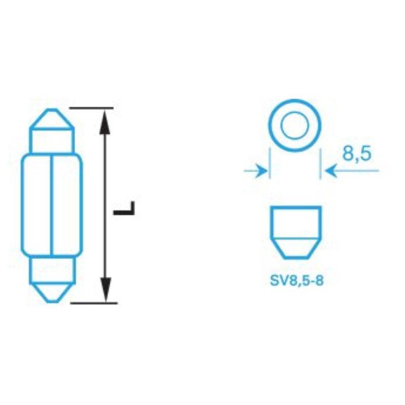 Lâmpada Bosma 12V 5W Tubolar 36mm (Caixa 10 unidades)