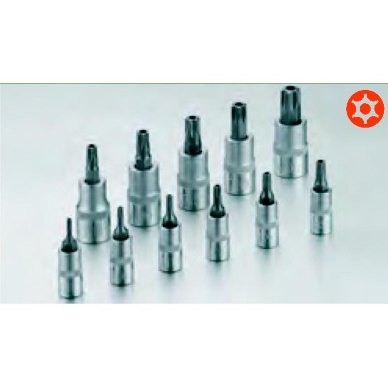 Jogo 11 Chaves Caixa 1/4"e 3/8" bits Torx com furo