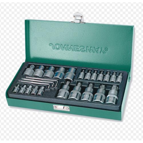 Jogo Chaves Caixa Bits Torx 1/2" e 1/4" 25 Peças