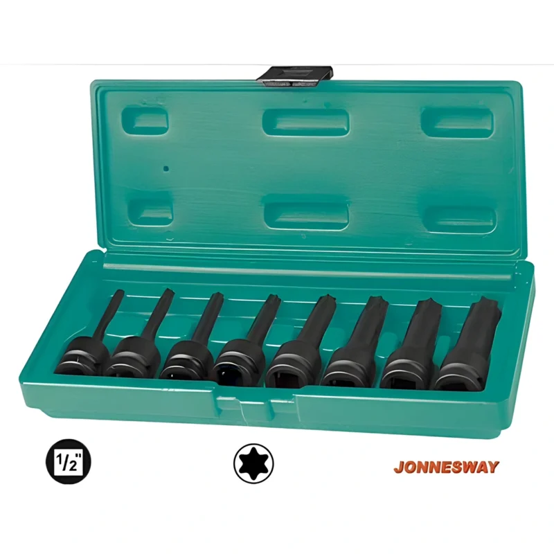 Jogo 8 chaves caixa ponta Torx impacto 1/2"