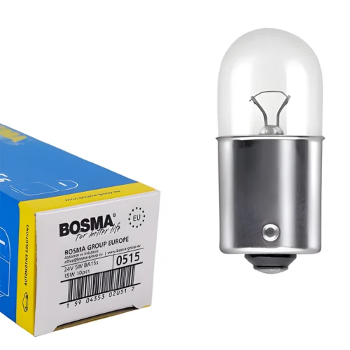 Lâmpada Auto Bosma 24V 5W BA15s (caixa 10 unidades)