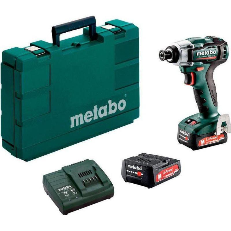 Aparafusadora de Impacto Sem Fio 12 Volt METABO PowerMaxx SSD 12 BL (2x LiHD 2.0 Ah)