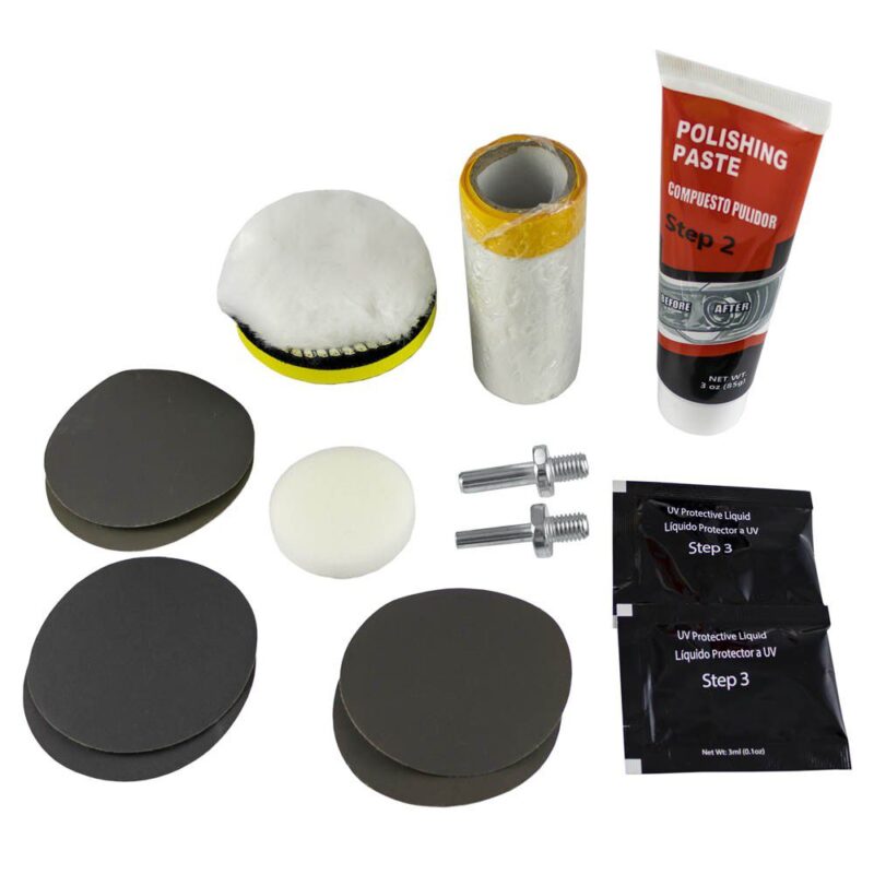 Kit Restauração de Faróis, lanternas, faróis de neblina ou luzes direcionais