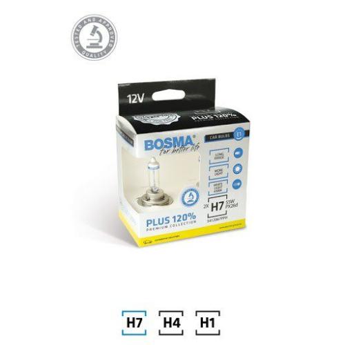 Kit 2 Lâmpadas Luz Branca H1 Bosma Plus 120%