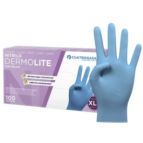 Caixa 100 Luvas Descartáveis em Nitrilo Azul tamanho XL