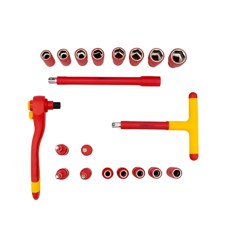 Jogo 20 Chaves Caixa 1/2" Isoladas VDE para Carros Elétricos e Híbridos Kroftools