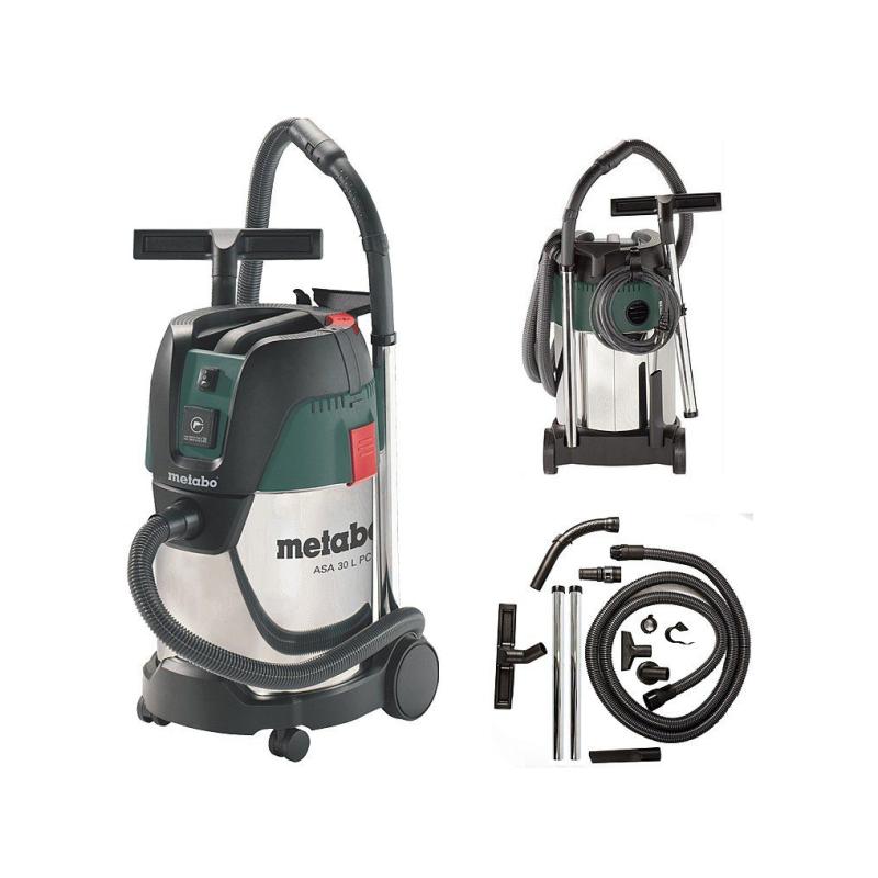 Aspirador Universal METABO ASA 30 L PC INOX - 1250 Watts - Depósito 30 Litros