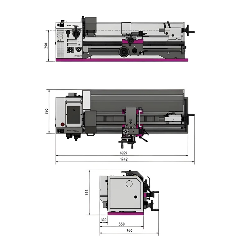 Torno mecânico Optiturn TM 3110 Optimum Maschinen