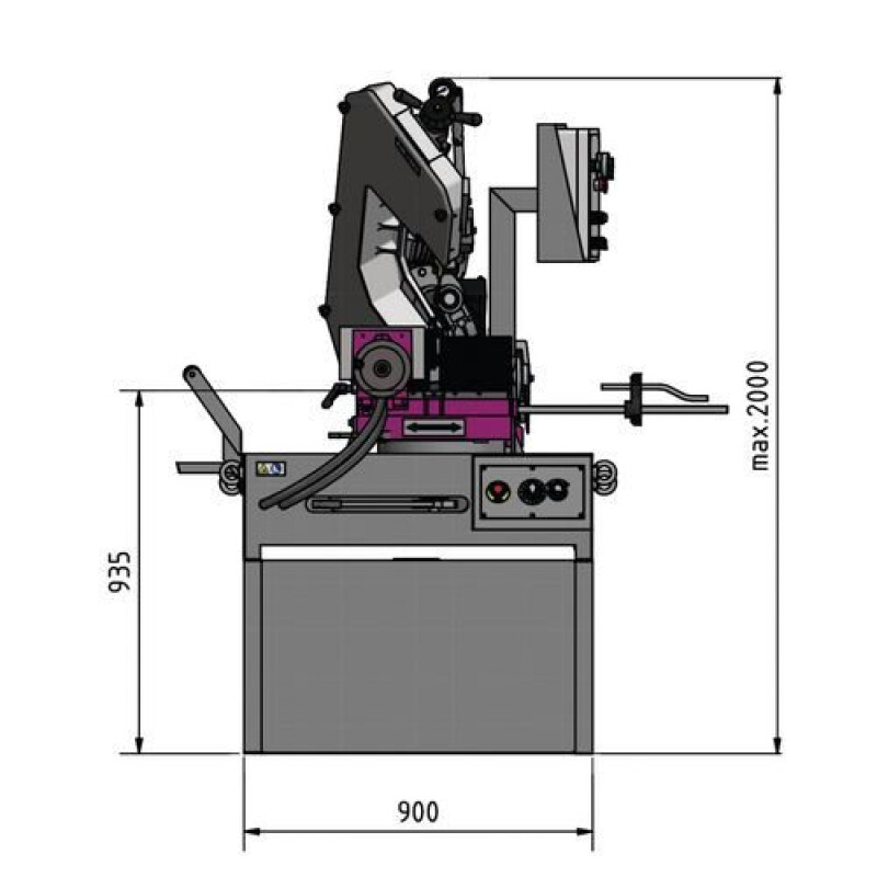 Serrote de fita com velocidade variável Optisaw SD 351AV Optimum Maschinen