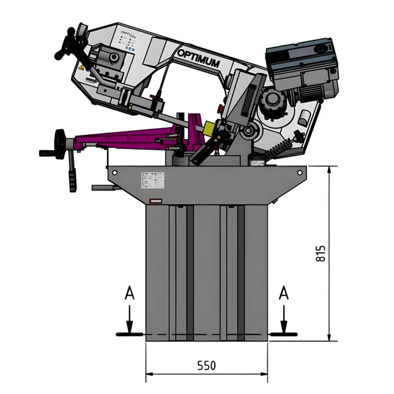 Serrote de fita com arco giratório Optisaw SB 281V Optimum Maschinen