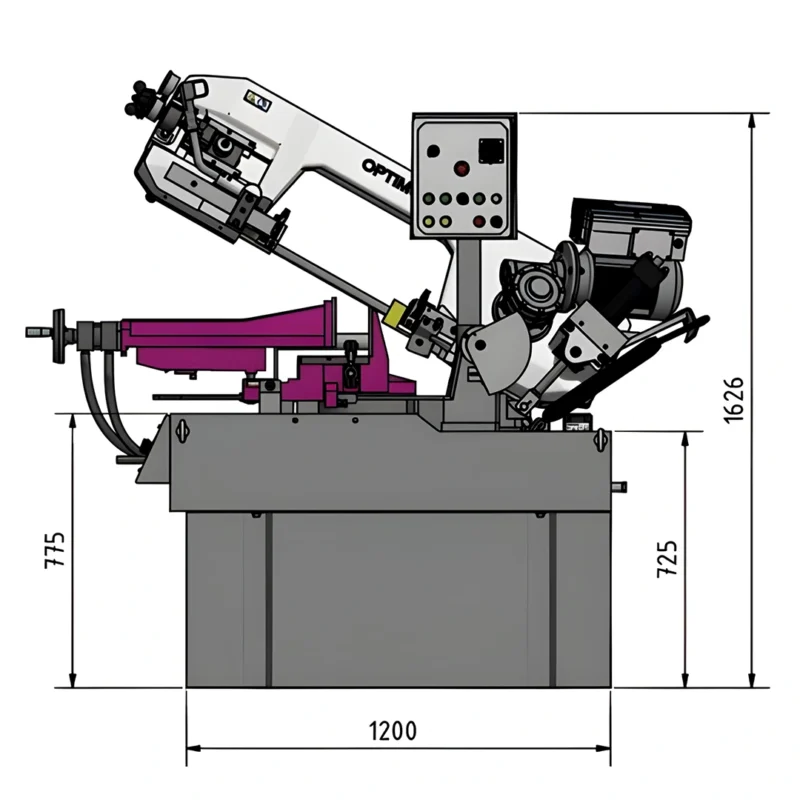 Serrote de fita com velocidade variável Optisaw SD 351AV Optimum Maschinen