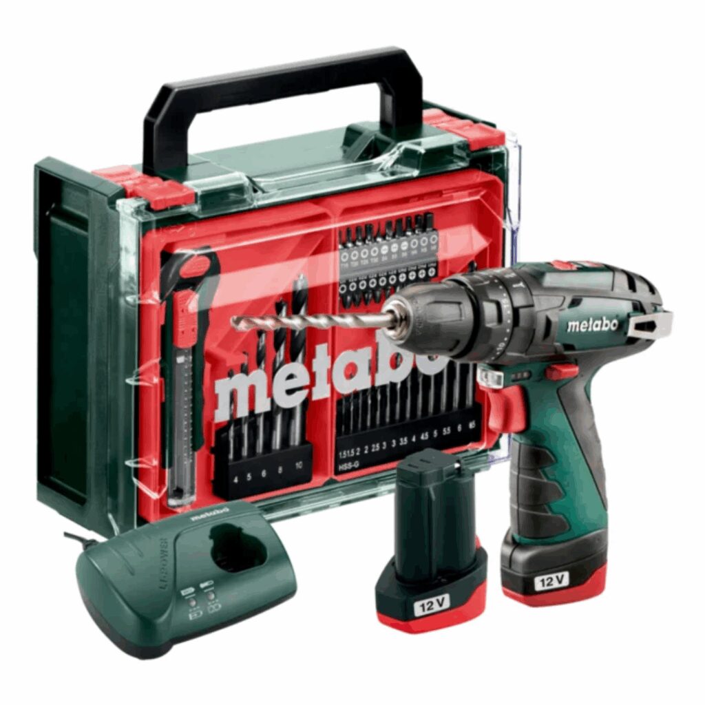 Aparafusadora METABO sem fio PowerMaxx BS Basic 12V + 2 baterias