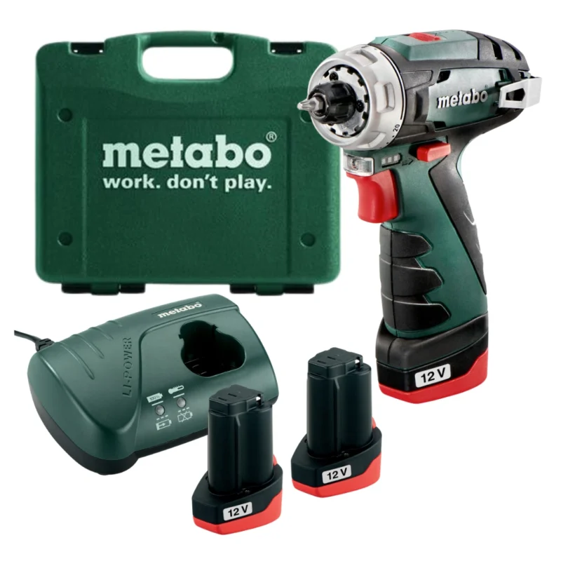 Aparafusadora METABO sem fio PowerMaxx BS Basic 12V + 2 baterias