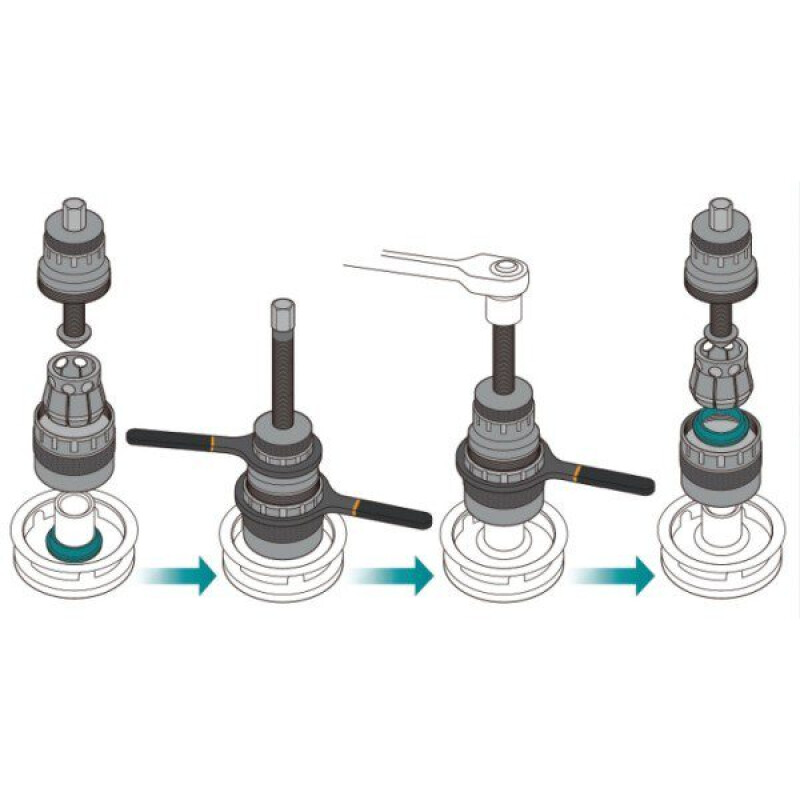 Kit extrator anéis de rolamentos cubos de rodas BETA 1531/C7