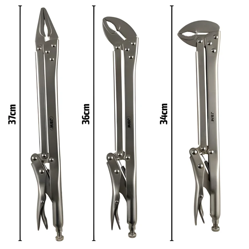 Jogo 3 alicates pressão extra longos JBM