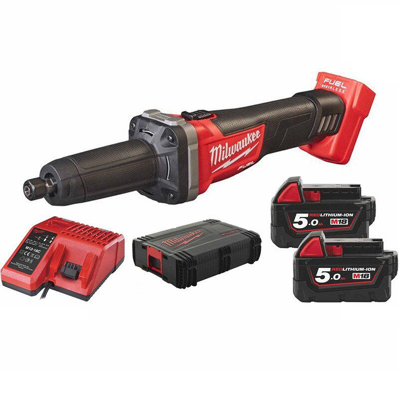 Retificadora de interiores ou Rebolo Milwaukee M18 FDG-502X com 2 baterias 5Ah e carregador