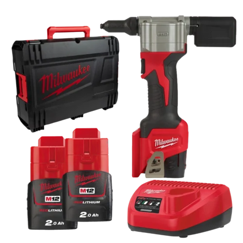 Rebitadora 12V Milwaukee M12 BPRT + 1 Baterias Ah + carregador + mala