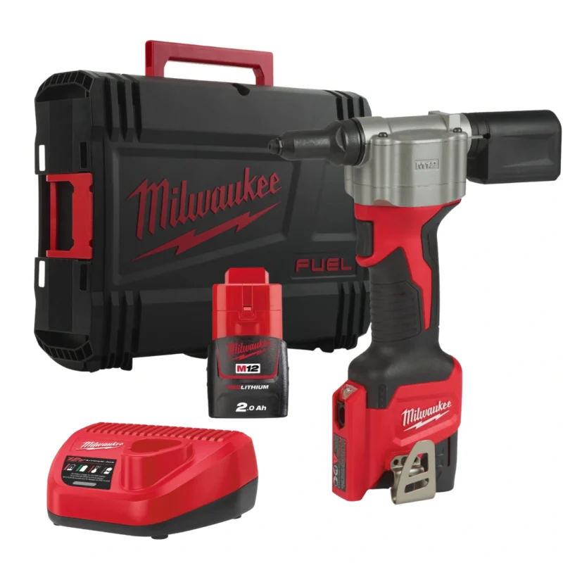 Rebitadora 12V Milwaukee M12 BPRT + 1 Baterias Ah + carregador + mala