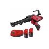 Pistola Silicone Milwaukee M12 PCG/310C-0 + 2 baterias 12V 2Ah + carregador