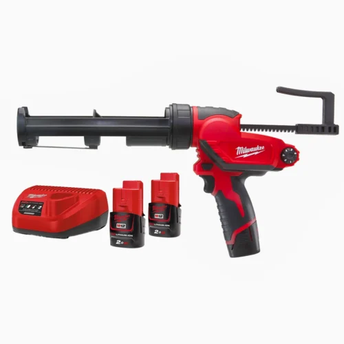 Pistola Silicone Milwaukee M12 PCG/310C-0 + 2 baterias 12V 2Ah + carregador