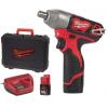 Chave impacto subcompacta 1/2" Milwaukee 1/2" + 2 baterias 2ah + carregador