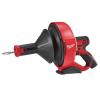 Desentupidora a bateria com cabo 8mm Milwaukee M12 BCD8-202c + 2 baterias 2Ah + carregador + balde + OFERTA óculos e luvas