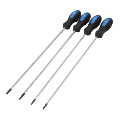 Conjunto 4 chaves (ponta magnética) Torx extra-longas (T15, T20, T25 e T30 x 450mm)