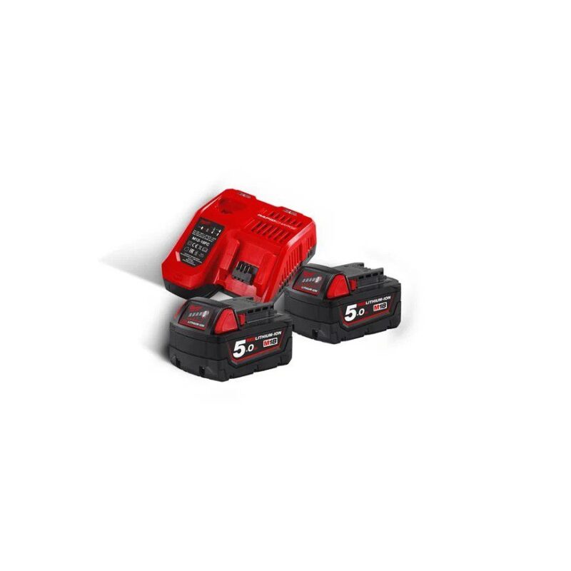 Rebarbadora de acabamentos Milwaukee M18 FSAG125X-0X FUEL™ 125MM + Kit 2 baterias 5Ah M18 B5 + carregador