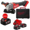 Rebarbadora de acabamentos Milwaukee M18 FSAG125X-0X FUEL™ 125MM + Kit 2 baterias 5Ah M18 B5 + carregador - OFERTA BAT.