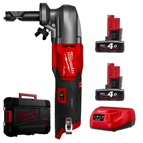 Roedora Subcompacta Milwaukee M12 FNB16-402X + 2 baterias M12 4Ah + carregador + HD-BOX + bolsa aparas