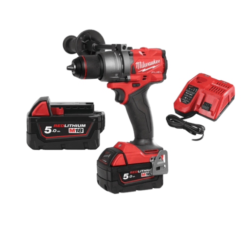 Berbequim com percussão Milwaukee M18 FPD3-502X + 2 baterias 5Ah + carregador