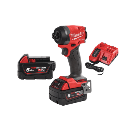 Aparafusadora de impacto Milwaukee M18 FID3-502X 1/4" Hex + 2 baterias 5Ah + carregador