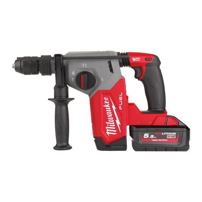 Martelo combinado Milwaukee SDS-PLUS 26mm com FIXTEC™ + 2 bat 5Ah + carregador + oferta