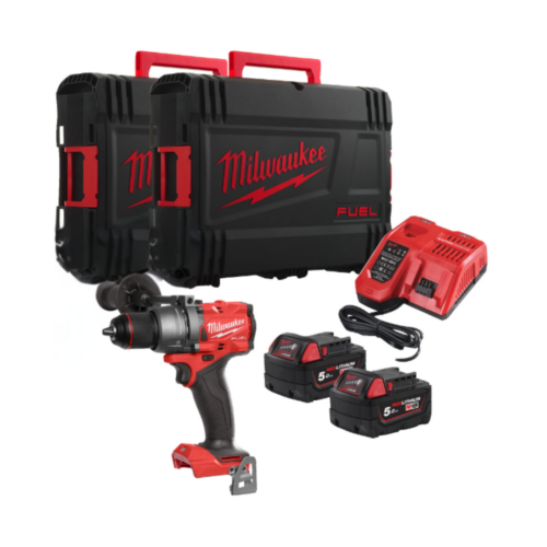 Berbequim com percussão Milwaukee M18 FPD3-502X + 2 baterias 5Ah + carregador