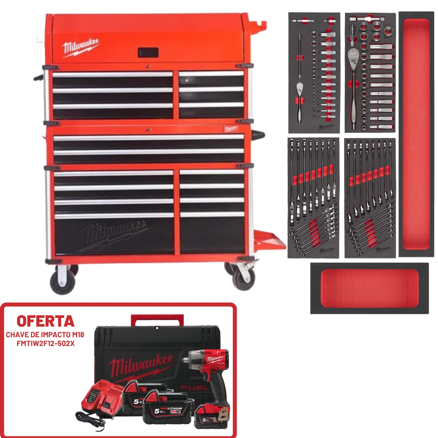 Carro Americano 6 Espumas com Ferramenta Manual e OFERTA Pack Chave Impacto M18