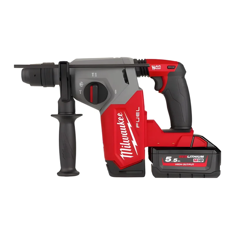 Martelo combinado Milwaukee SDS-PLUS 26mm com FIXTEC™ + 2 bat 5Ah + carregador + oferta