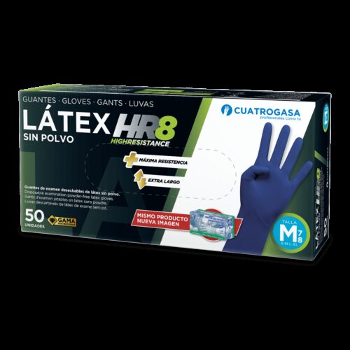 Caixa 50 luvas Latex azuis extra resistentes - M