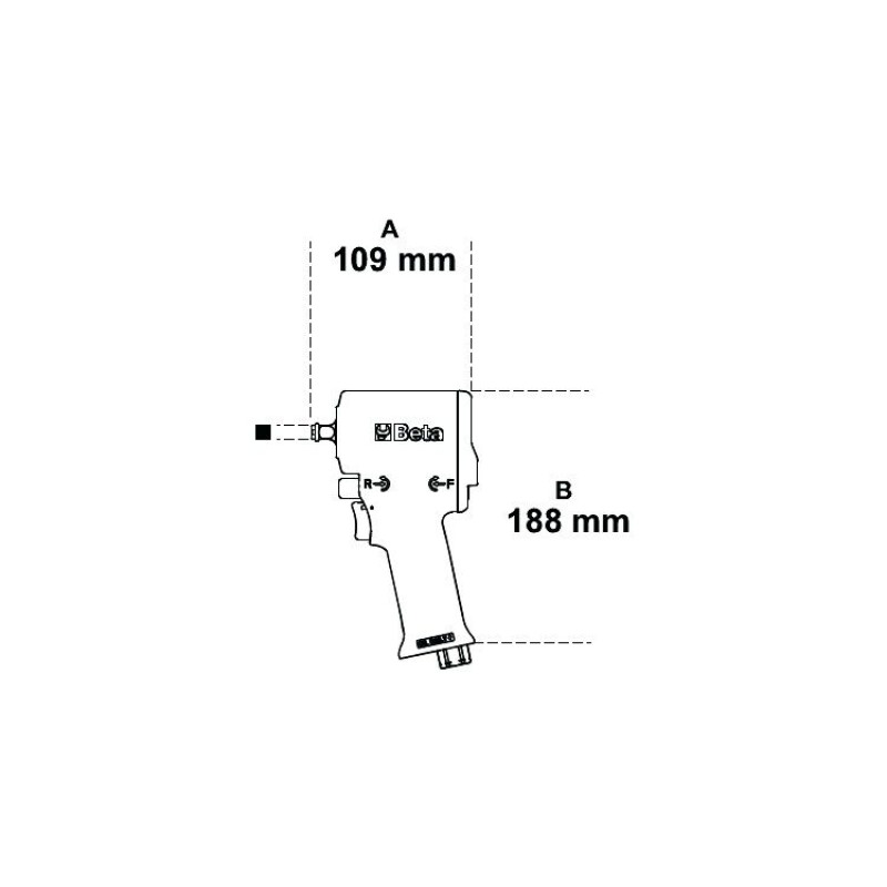 Chave de impacto reversível compacta BETA 1924XM