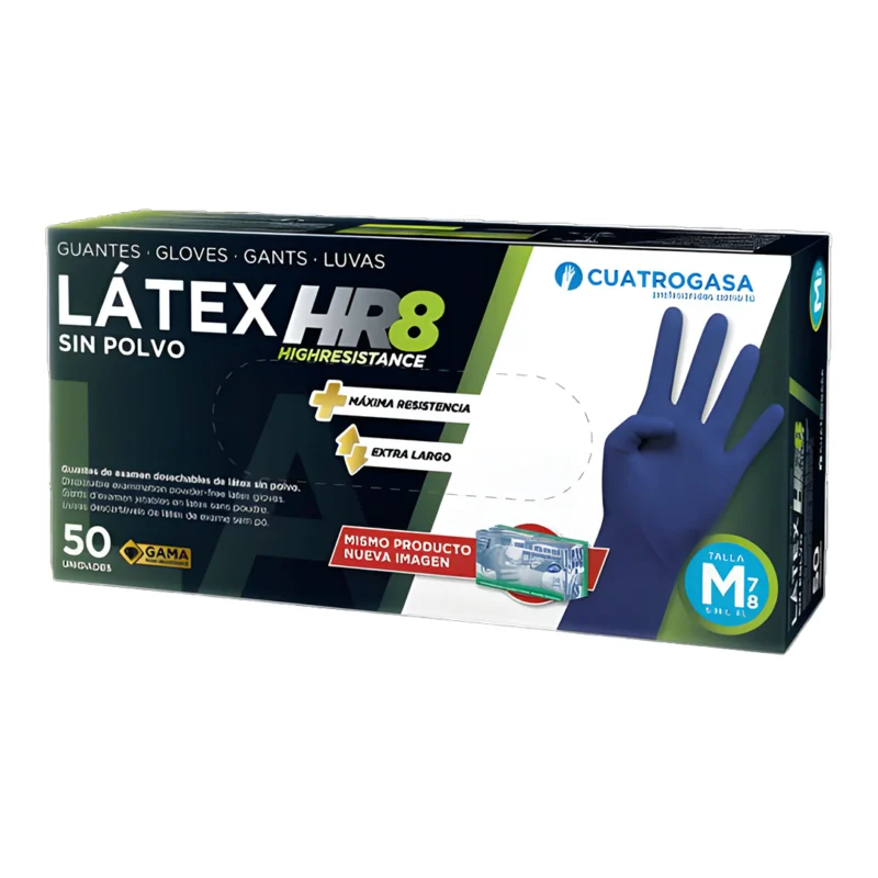 Caixa 50 luvas Latex azuis extra resistentes - M