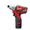 PowerPack Milwaukee M12 BPP2B-421C Berbequim c/ percussão + Aparafusadora impacto 1/4" Hex + 1 bat 4Ah + 1 bat 2Ah + carregador