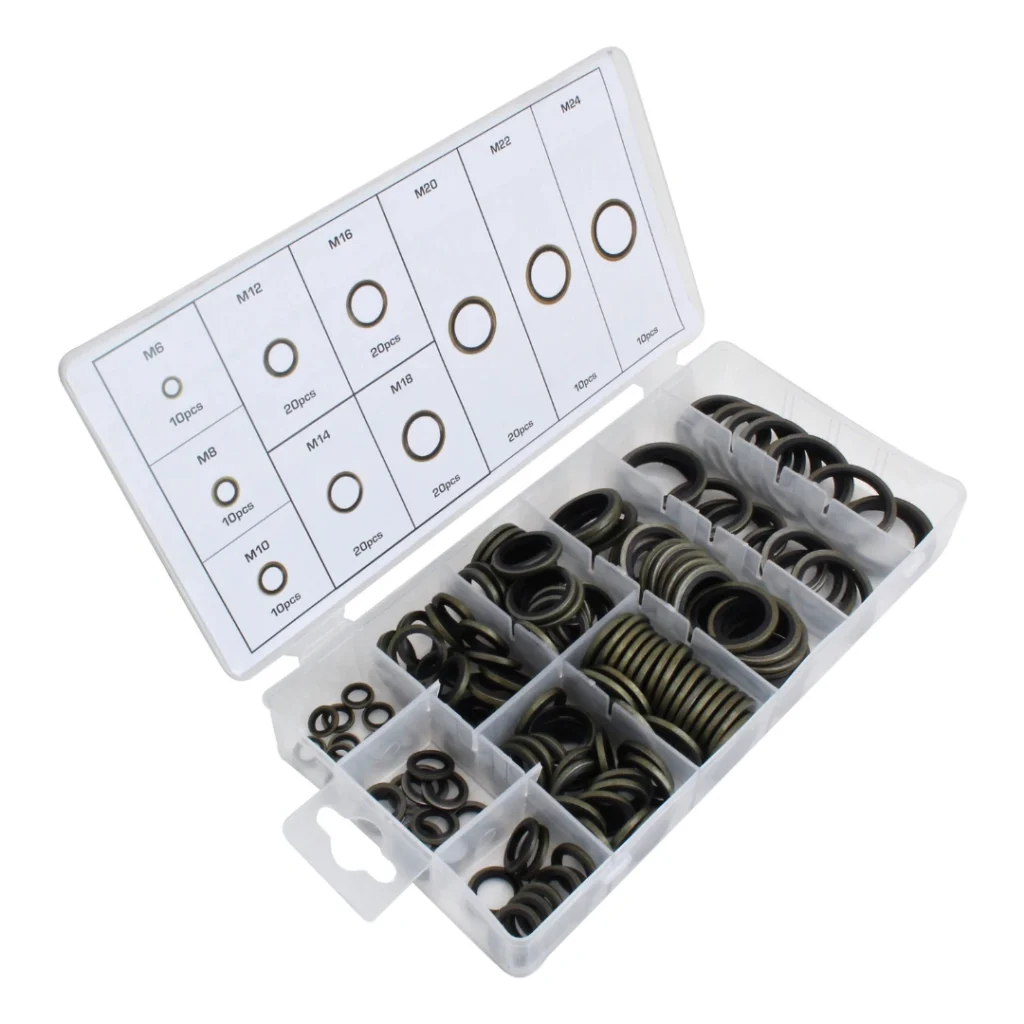 Kit 150 anilhas Brick (metal-borracha) M6-M24