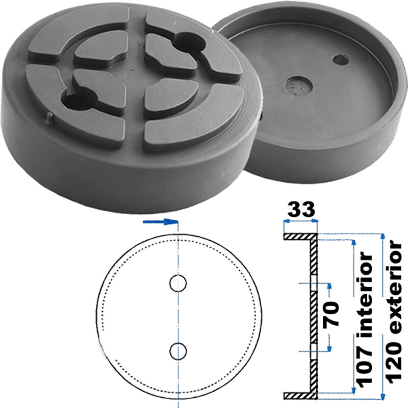 Borracha para elevador Auto 120mm - Launch - Twin Busch - RP Tools