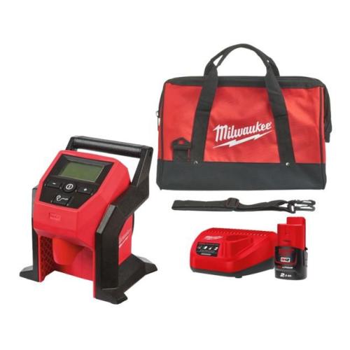 Compressor Sub Compacto Milwaukee M12 BI-0 + 1 bat + carregador + bolsa de transporte