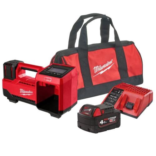 Compressor Milwaukee M18 BI-0 + 1 bat 4Ah + carregador + bolsa