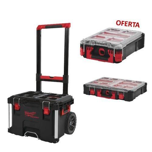 Packout caixa com rodas Milwaukee + organizador + OFERTA organizador compacto